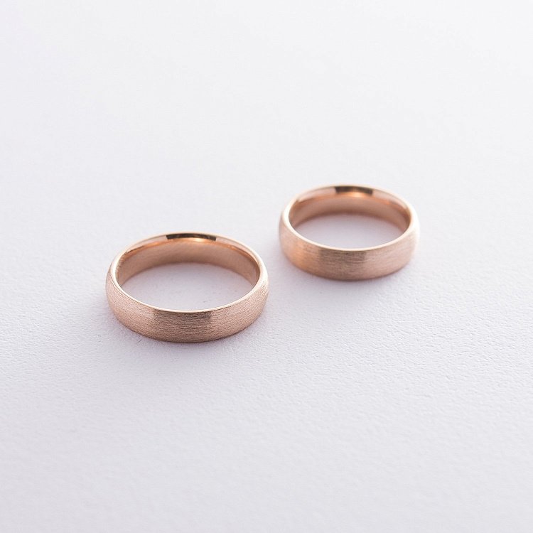 Золотое обручальное кольцо 5 мм (матовое) обр00405 от ювелирного магазина Оникс