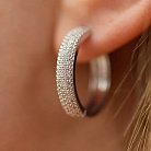 Сережки - кільця з діамантами (біле золото) 331001121 от ювелирного магазина Оникс - 3