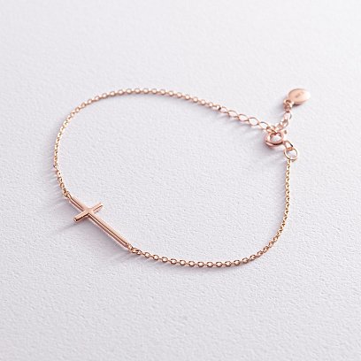 Браслет "Крестик" в красном золоте з2081