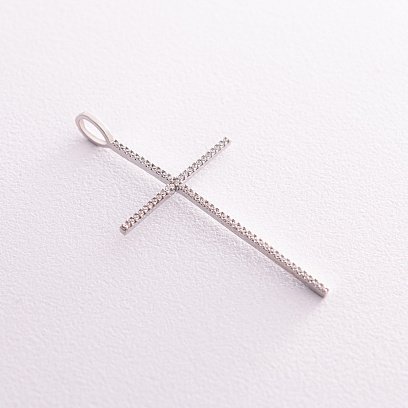 Серебряный крест с белыми фианитами 361