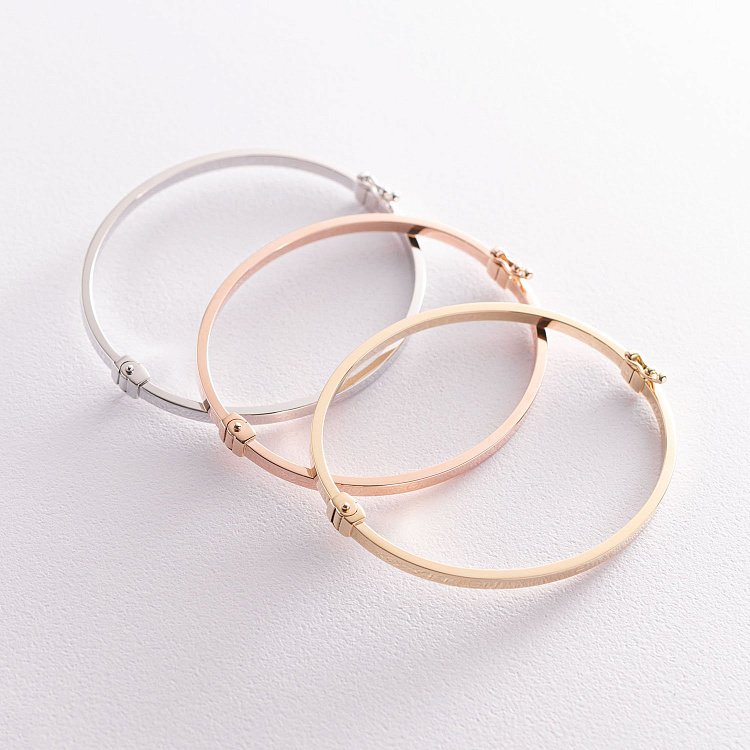 Жесткий браслет Love из белого золота (0.3 см) б03769 от ювелирного магазина Оникс - 6