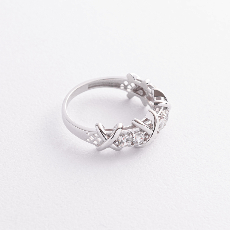 Кольцо "Rosie" с фианитами (белое золото) к08315 - 1 Кольцо "Rosie" с фианитами (белое золото) к08315 от ювелирного магазина Оникс - 1