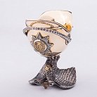 Серебряная стопка с двуглавым орлом ручной работы (позолота, чернение) сер00045 от ювелирного магазина Оникс - 3