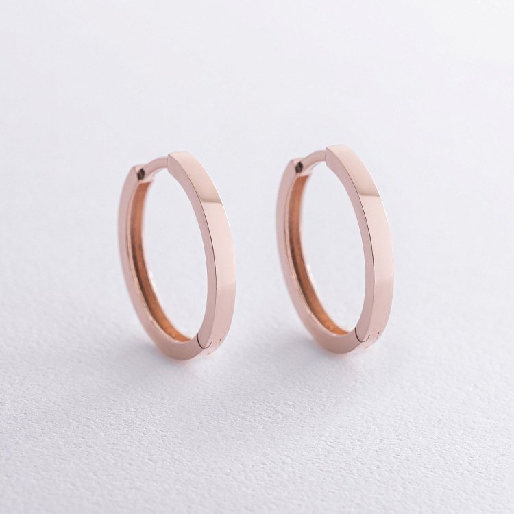 Золотые серьги - кольца с07566 от ювелирного магазина Оникс