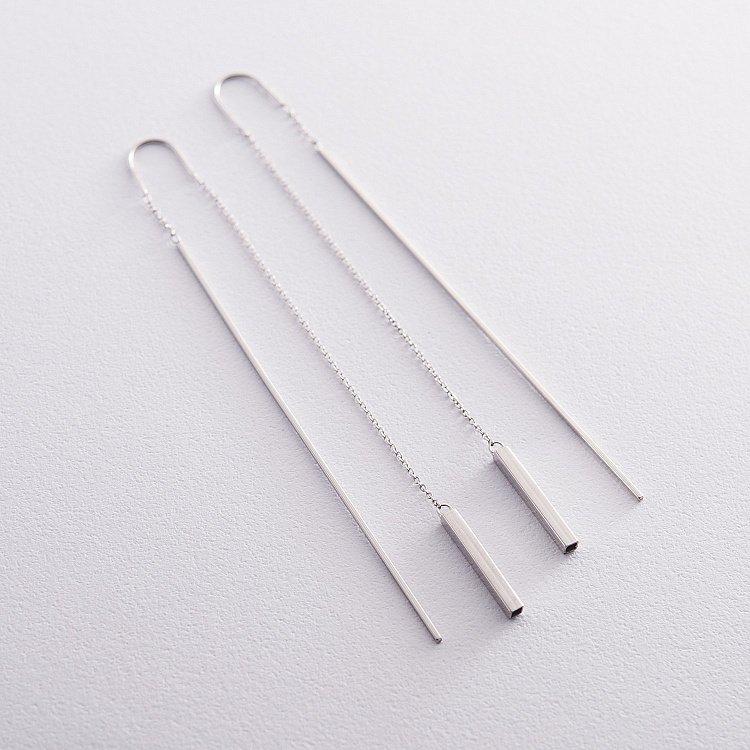 Золотые серьги - протяжки 580087в от ювелирного магазина Оникс