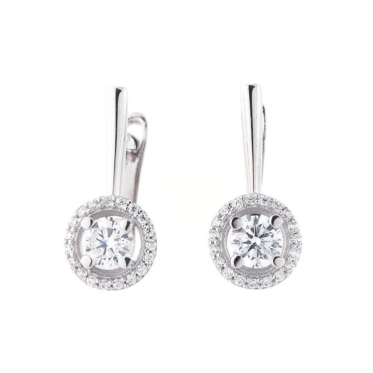 Золотые серьги с фианитами с04149 от ювелирного магазина Оникс