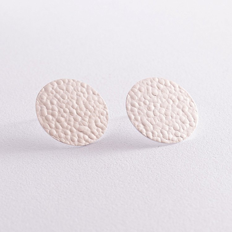 Серебряные серьги - пусеты "Теона" 123180 от ювелирного магазина Оникс - 3