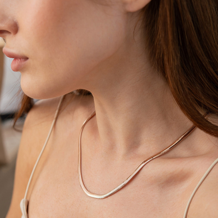 Кольє "Gisele" у червоному золоті (снейк - 4.5 мм) ц00321-4,5 від ювелірного магазину Онікс - 3