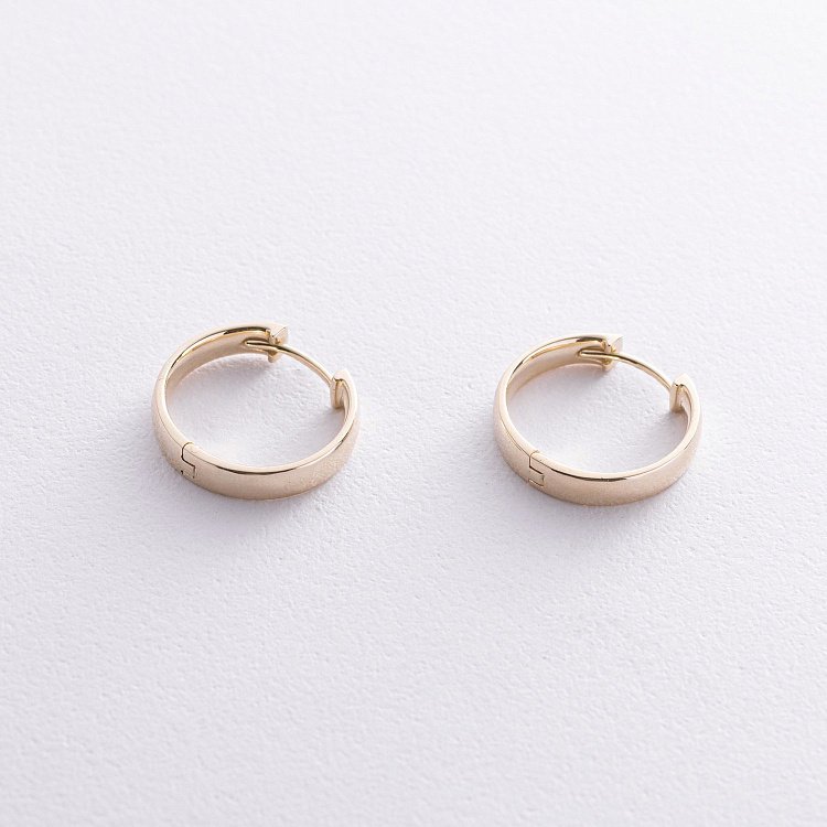 Серьги - кольца в желтом золоте с08652 от ювелирного магазина Оникс - 4