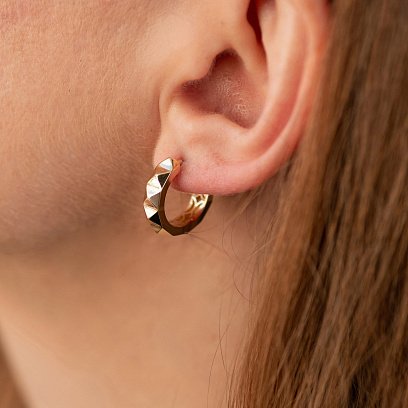 Сережки - кільця "Louise" у жовтому золоті с08951 №4