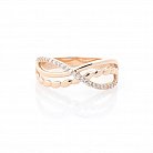 Золотое кольцо с фианитами к05527 от ювелирного магазина Оникс