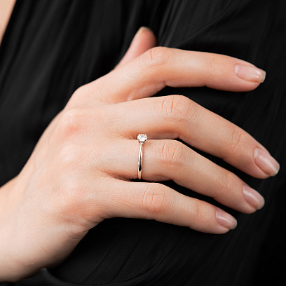 Заручальна золота каблучка з діамантом кб0693м №2