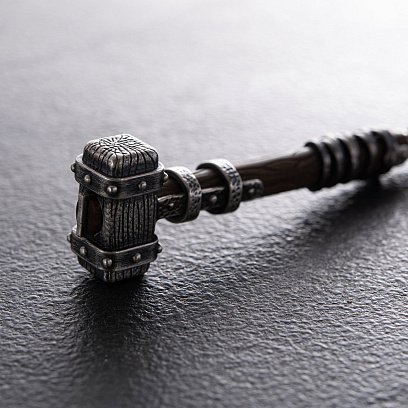 Серебряный брелок "Молот викинга" с эбеном 1116 №22