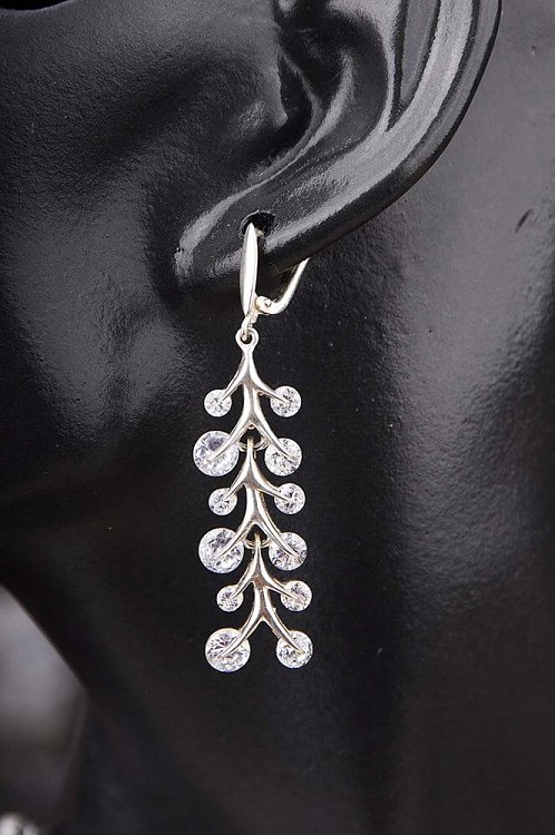 Серьги (фианиты) 12486 от ювелирного магазина Оникс - 1