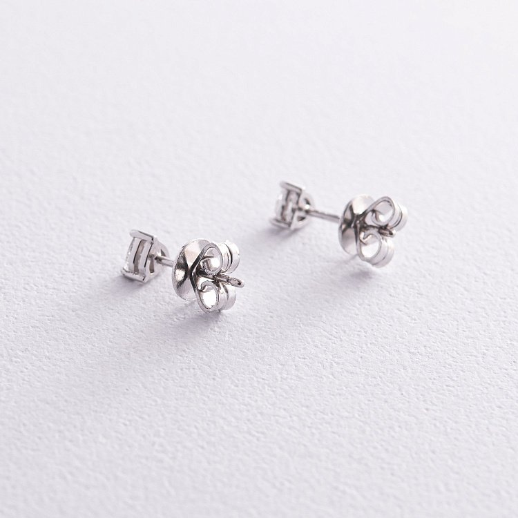 Золоті сережки - пусети "Сердечки" з діамантами сб0441di від ювелірного магазину Онікс - 3