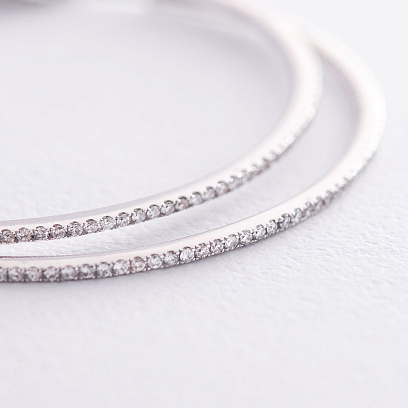 Золоті сережки - кільця з діамантами с801 №5