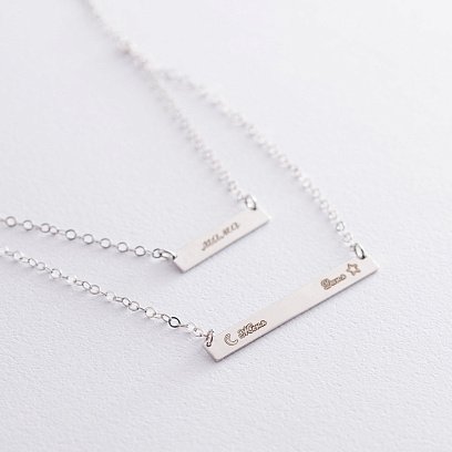 Серебряное двойное колье для гравировки 18999 №4