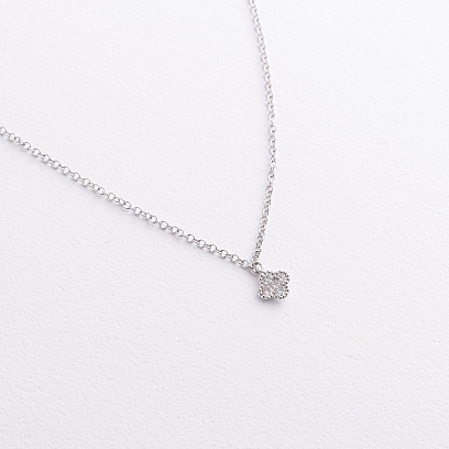 Золоте кольє "Конюшина" з діамантами колб0155lg