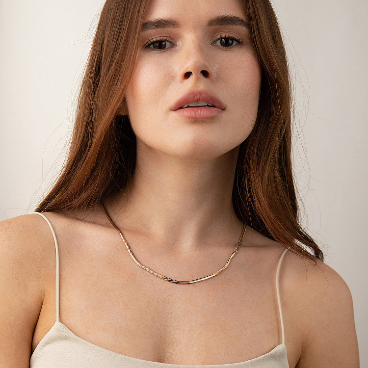 Колье "Gisele" в красном золоте (снейк - 3.5 мм) ц00321-3.5 от ювелирного магазина Оникс - 1