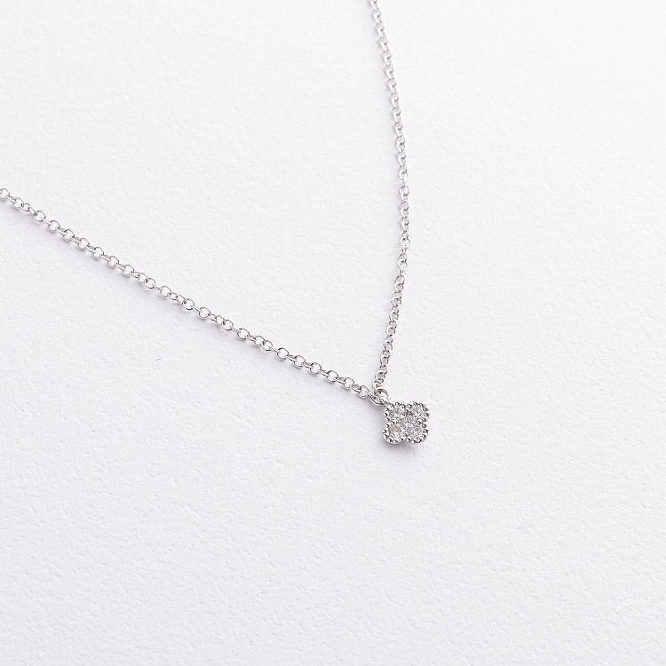 Золоте кольє "Конюшина" з діамантами колб0155lg від ювелірного магазину Онікс