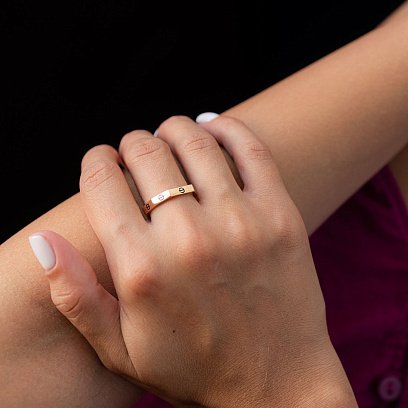 Каблучка в червоному золоті "Love" к06666 №4