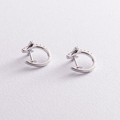 Золоті сережки "Хрестики" з діамантами сб0363nl №6