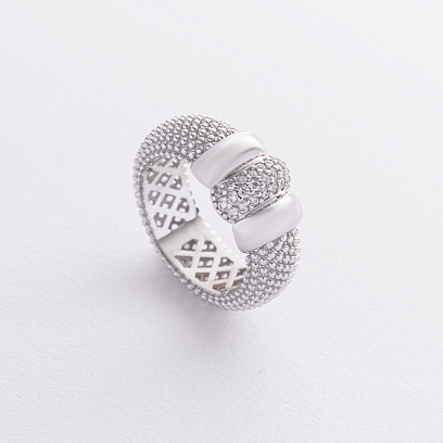 Кольцо "Marie" в белом золоте (фианиты) к08285