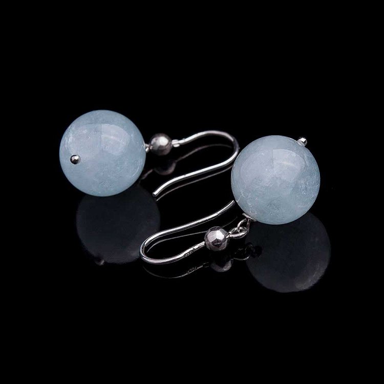 Серьги с аквамарином 96с15 от ювелирного магазина Оникс - 1