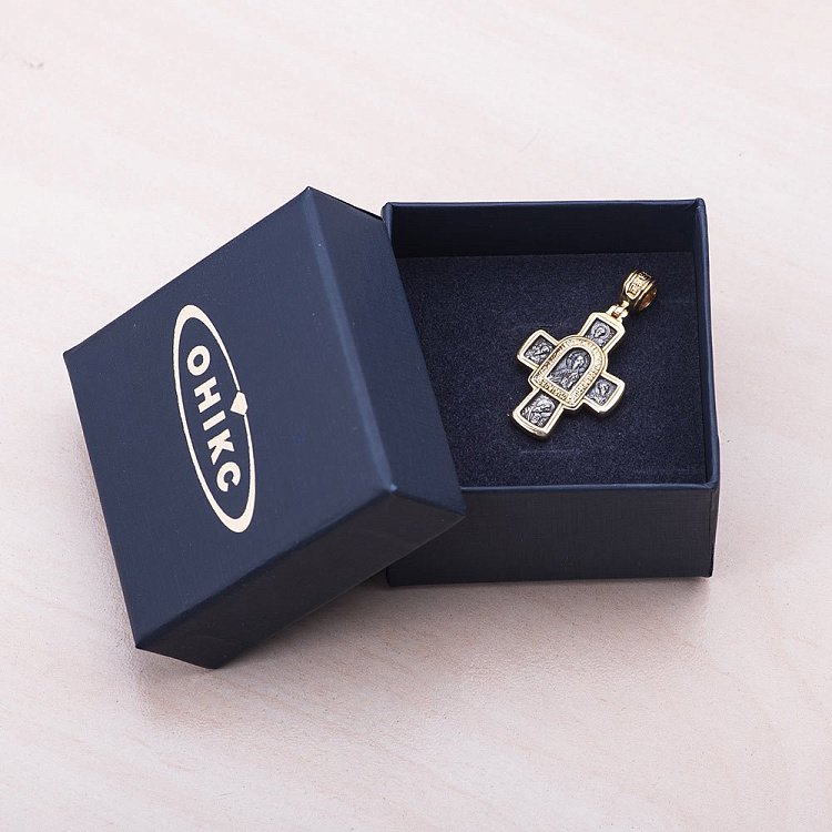 Православный крест "Господь Вседержитель. Иверская икона Божией Матери и восемь святых " 131674 от ювелирного магазина Оникс - 4