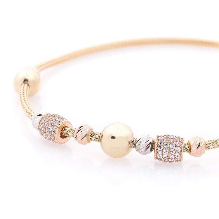 Золотой браслет с фианитами б04005 от ювелирного магазина Оникс - 1