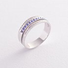 Золотое кольцо с синими сапфирами и бриллиантами к409 от ювелирного магазина Оникс - 2