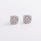 Золотые серьги - пусеты с бриллиантами 22955аг от ювелирного магазина Оникс