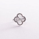 Серебряное кольцо "Клевер" с фианитом 583к от ювелирного магазина Оникс - 2