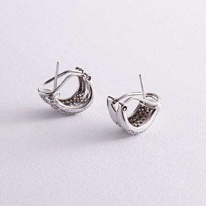 Сережки в білому золоті з діамантами с720 №5