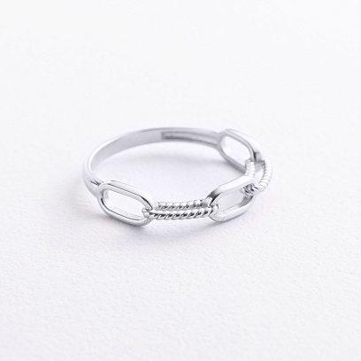 Каблучка "Ланцюжок" у білому золоті к08491 №2