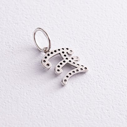 Золотая подвеска "Буква Е" с бриллиантами пЕ №3