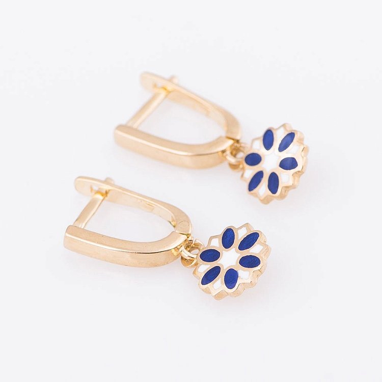 Детские золотые серьги "Цветочек" с04797с от ювелирного магазина Оникс - 2