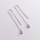 Срібні сережки - протяжки "Крапельки" 123114 от ювелирного магазина Оникс