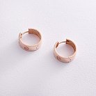 Серьги - кольца "Love" в красном золоте с08166 от ювелирного магазина Оникс - 2