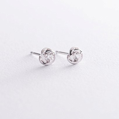 Золоті сережки-пусети з діамантами сб0226ca