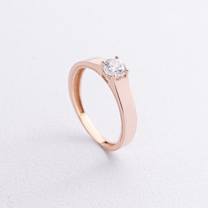 Заручальна золота каблучка з фіанітом к07070
