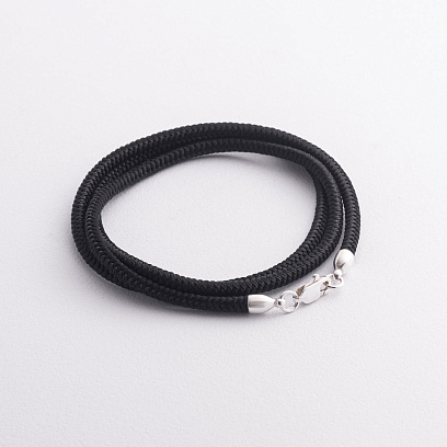 Шовковий шнурок зі срібною застібкою 18718