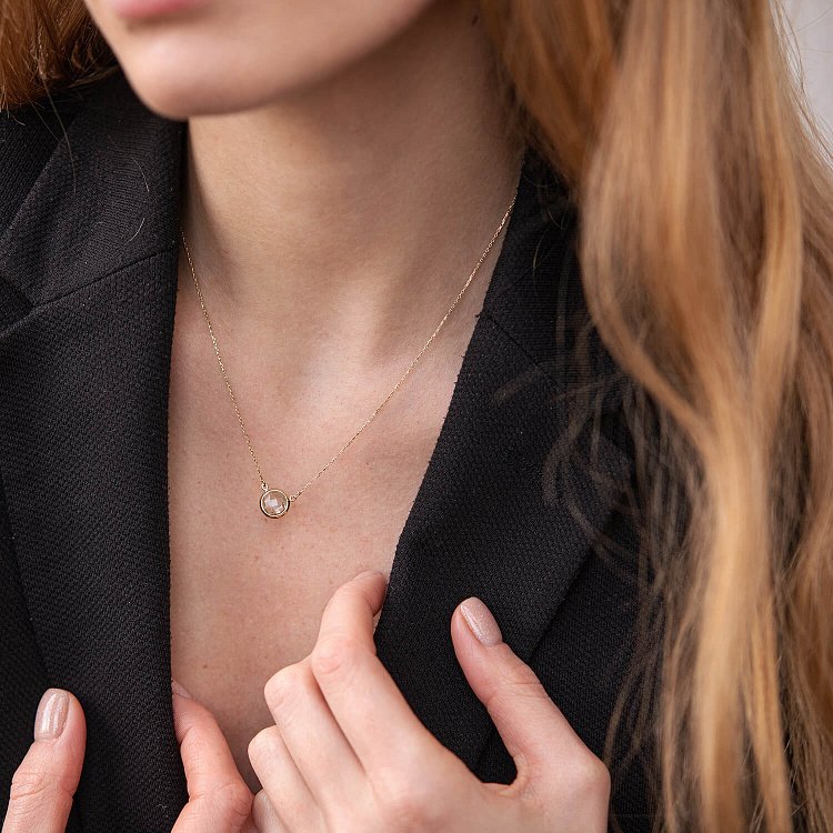 Золоте кольє (зелений аметист) кол01342 від ювелірного магазину Онікс - 4