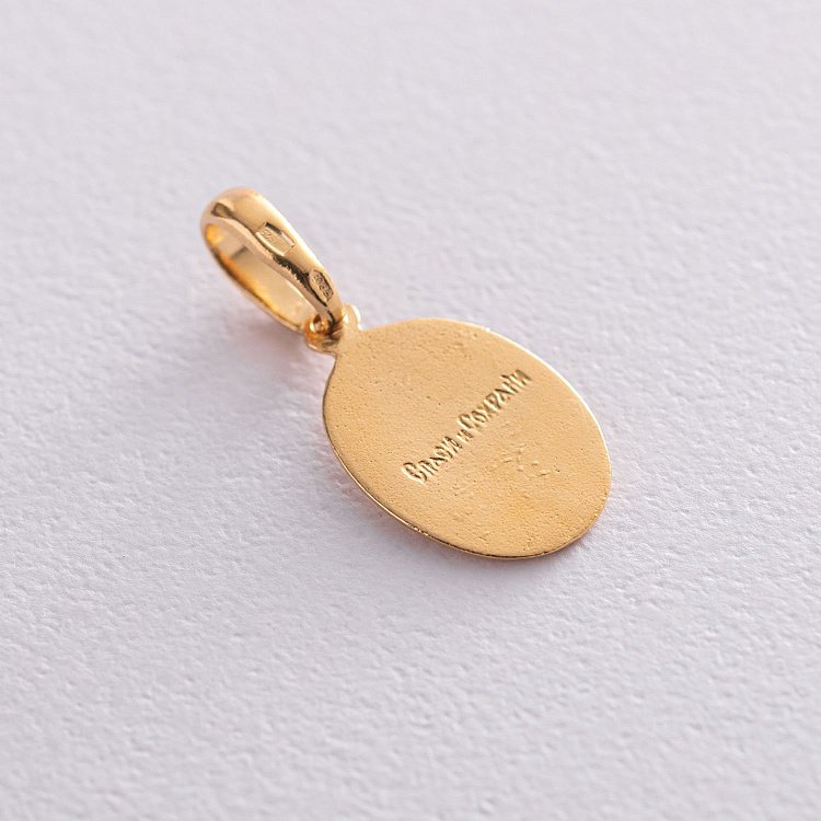 Срібна ладанка "Ангел Хранитель" з позолотою 131810 від ювелірного магазину Онікс - 1