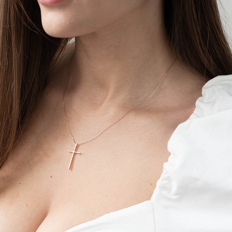 Кольє "Хрестик" в червоному золоті кол01705 від ювелірного магазину Онікс - 7