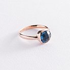 Золотое кольцо (синий фианит) к06835 от ювелирного магазина Оникс - 3