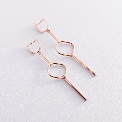 Сережки "Меліса" в червоному золоті с07377 №2