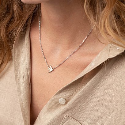 Серебряное колье "Ласточка" 1076-1 №5