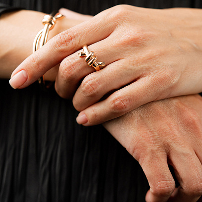 Каблучка "Brigitte" у червоному золоті к08369 №6