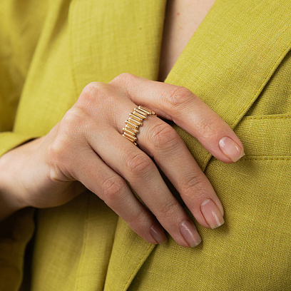 Золота каблучка "Agnes" у червоному золоті к08435 №4